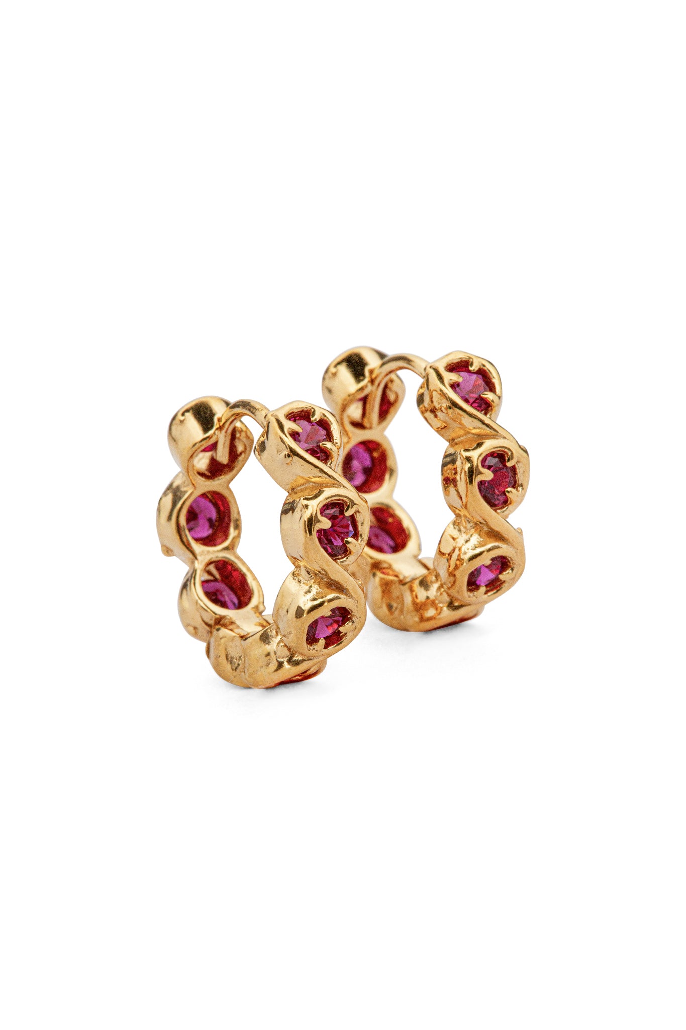Needles Earrings – Garnet | Gold