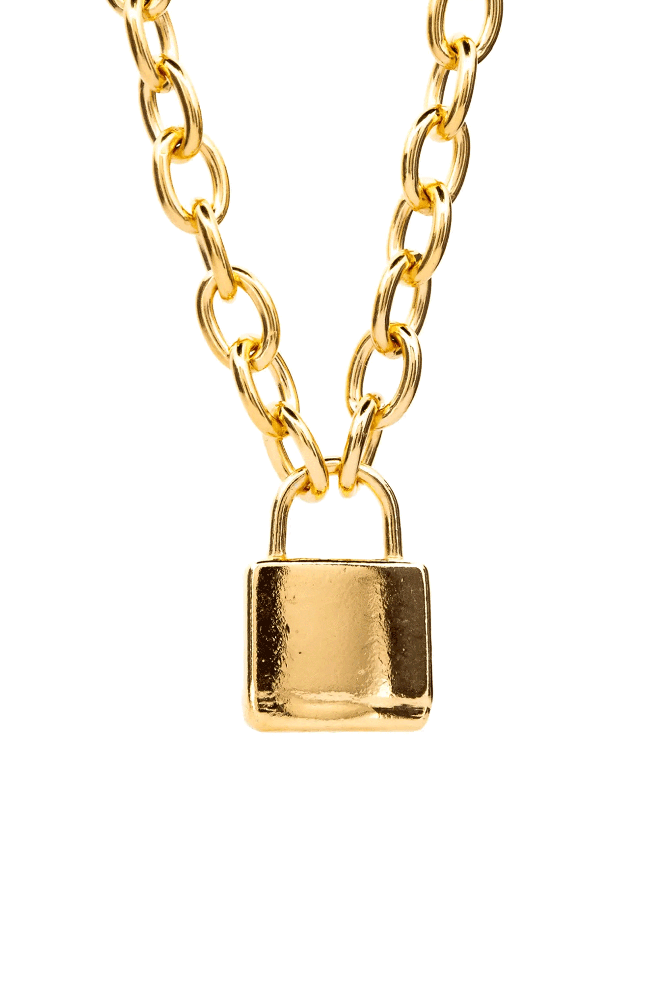 Lock Necklace | Gold