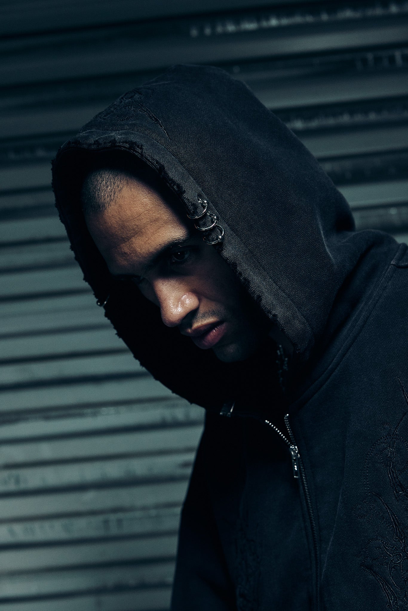 Ave Double-Zip Hoodie - Black Ash