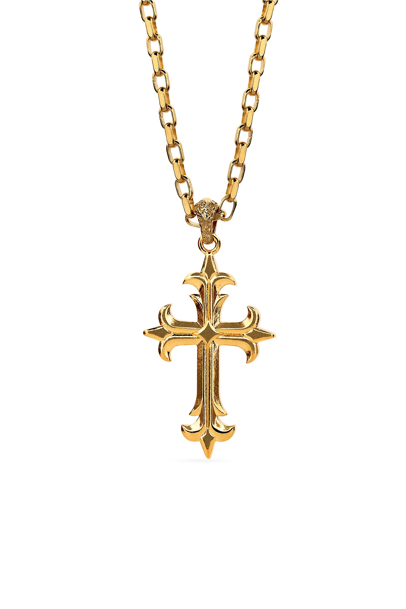 Gothic Cross Necklace | Gold