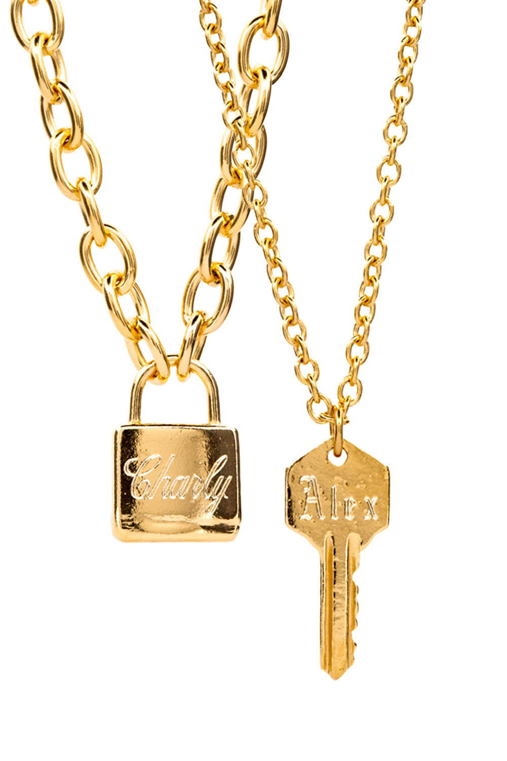 Lock and Key Necklace - Twin Kit | Gold