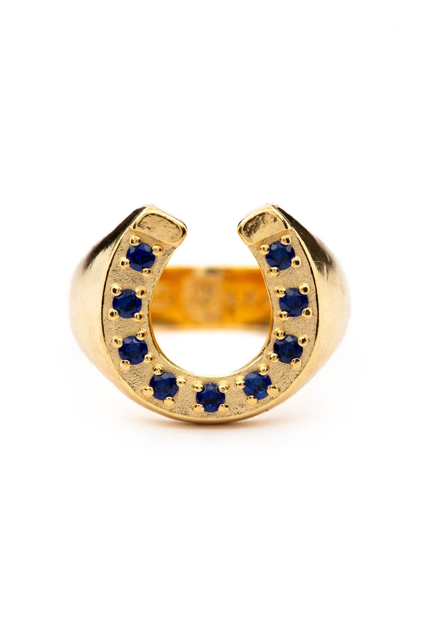 Good Luck Signet - Sapphire I Gold