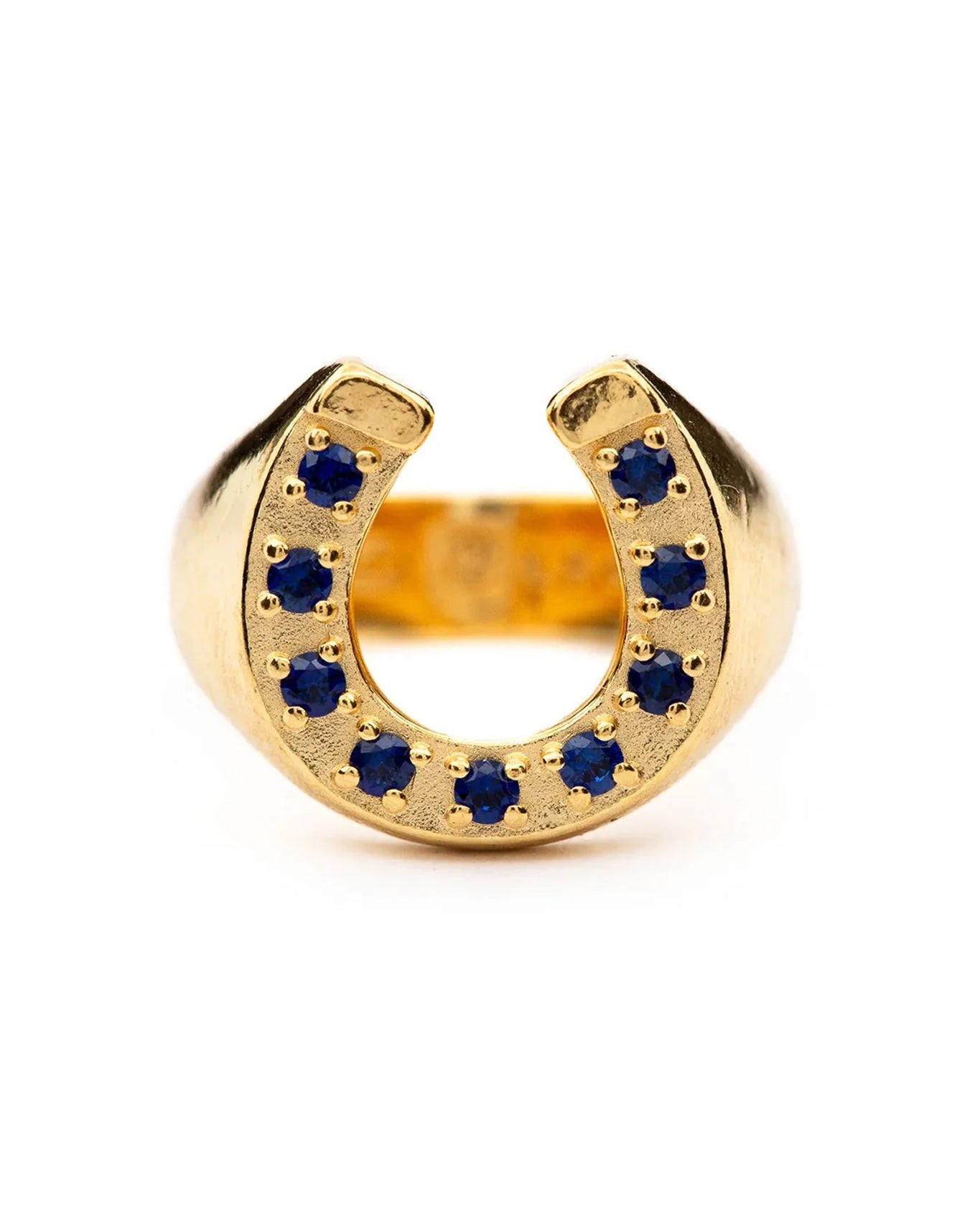 Good Luck Signet - Sapphire I Gold