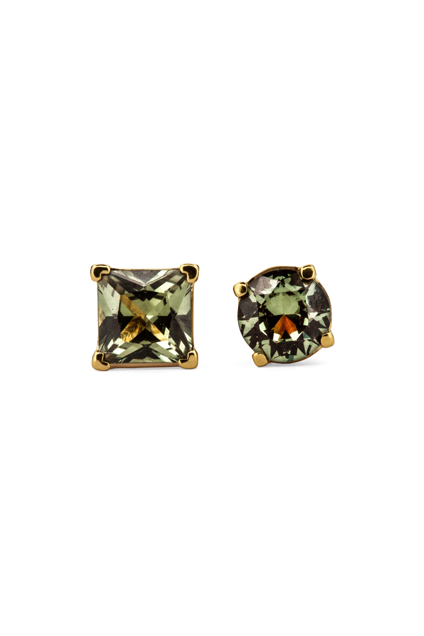 Odd Studs - Green Tourmaline | Gold