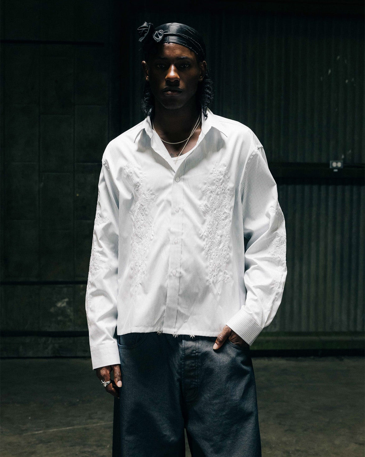 Ave LS Shirt - Silver Pinstripe