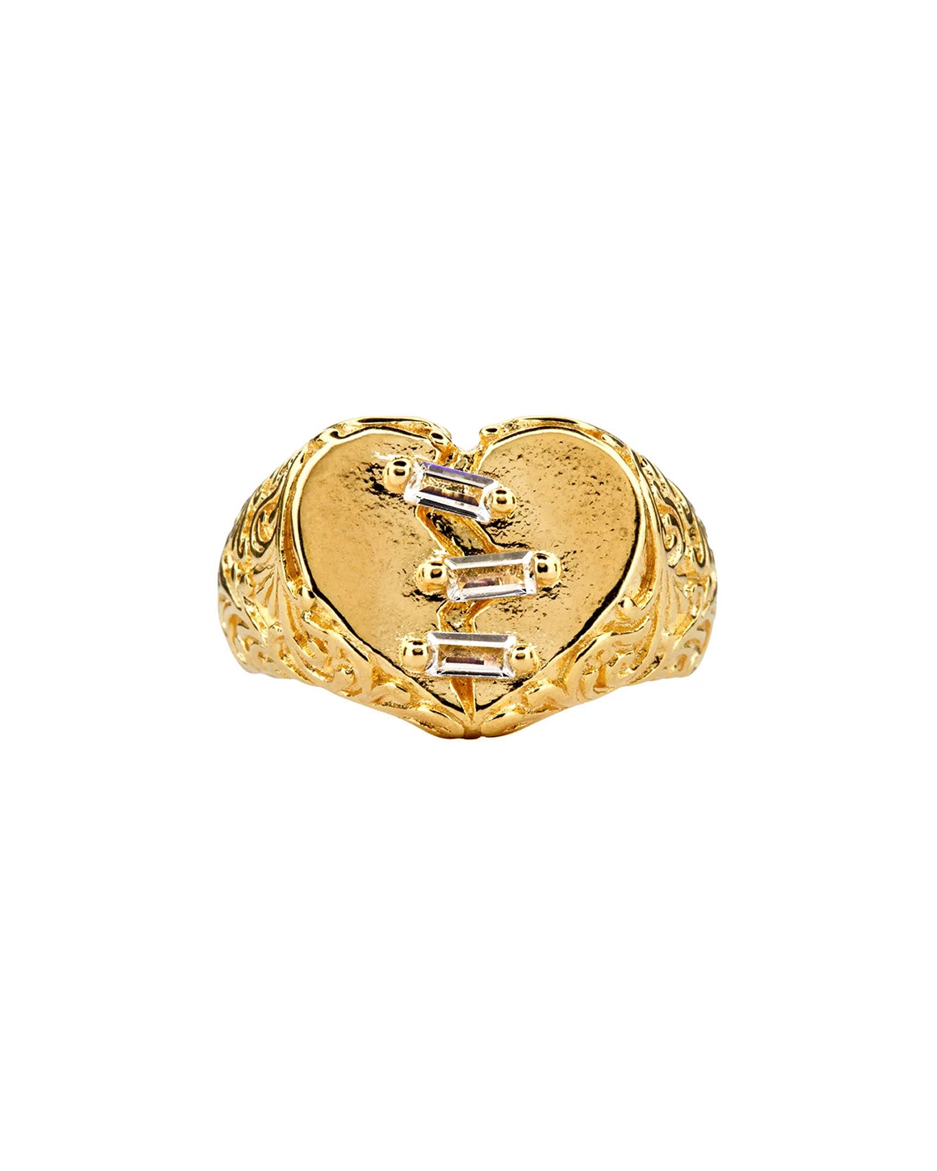 Stitched Heart Signet | Gold
