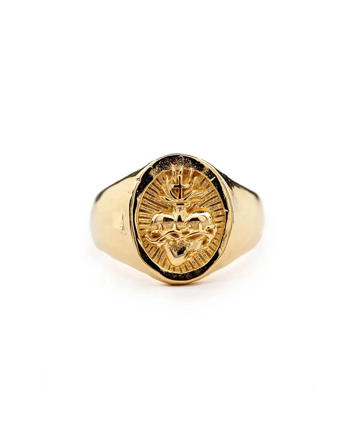Sacred Heart Signet I Gold