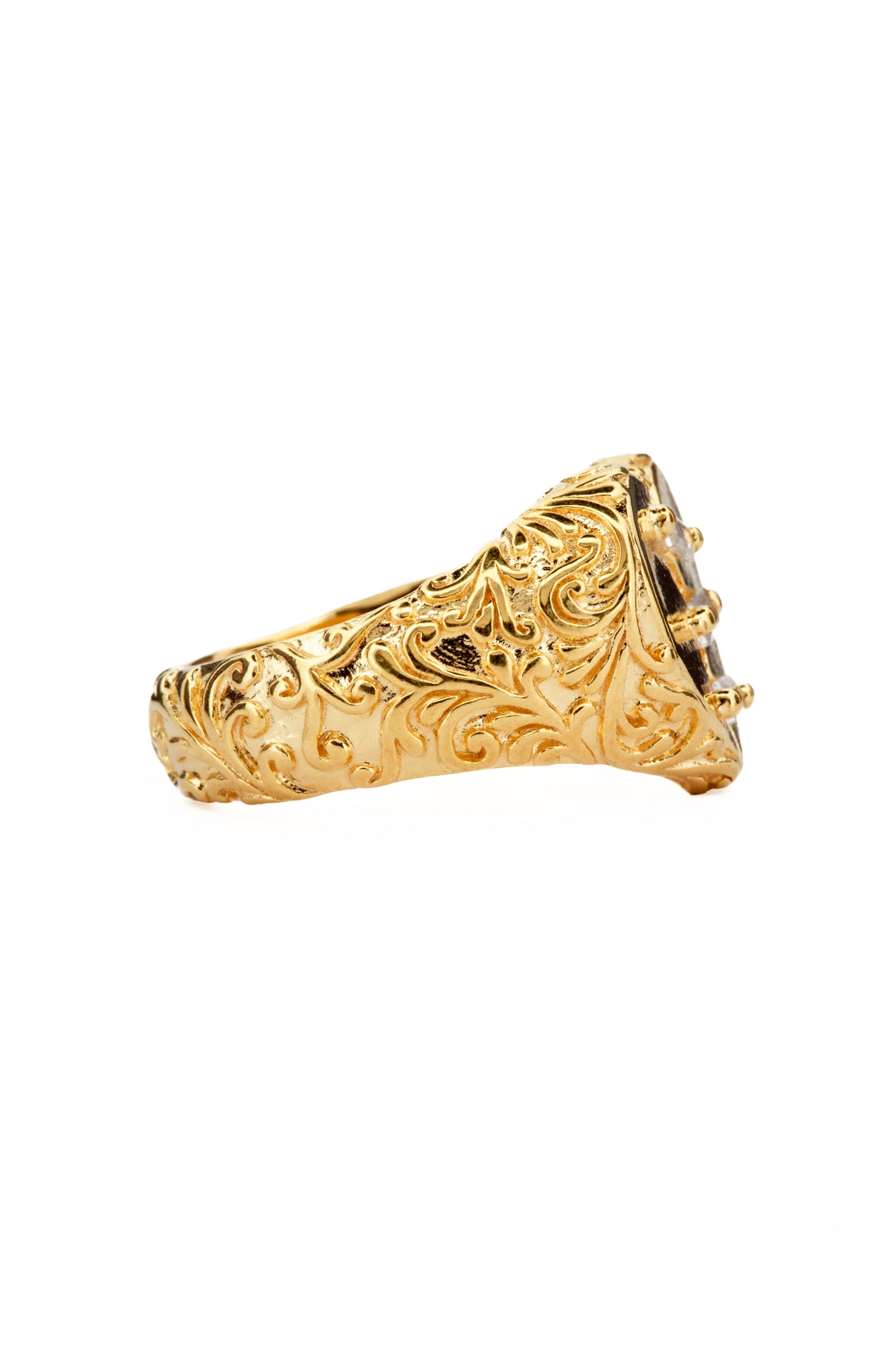 Stitched Heart Signet | Gold