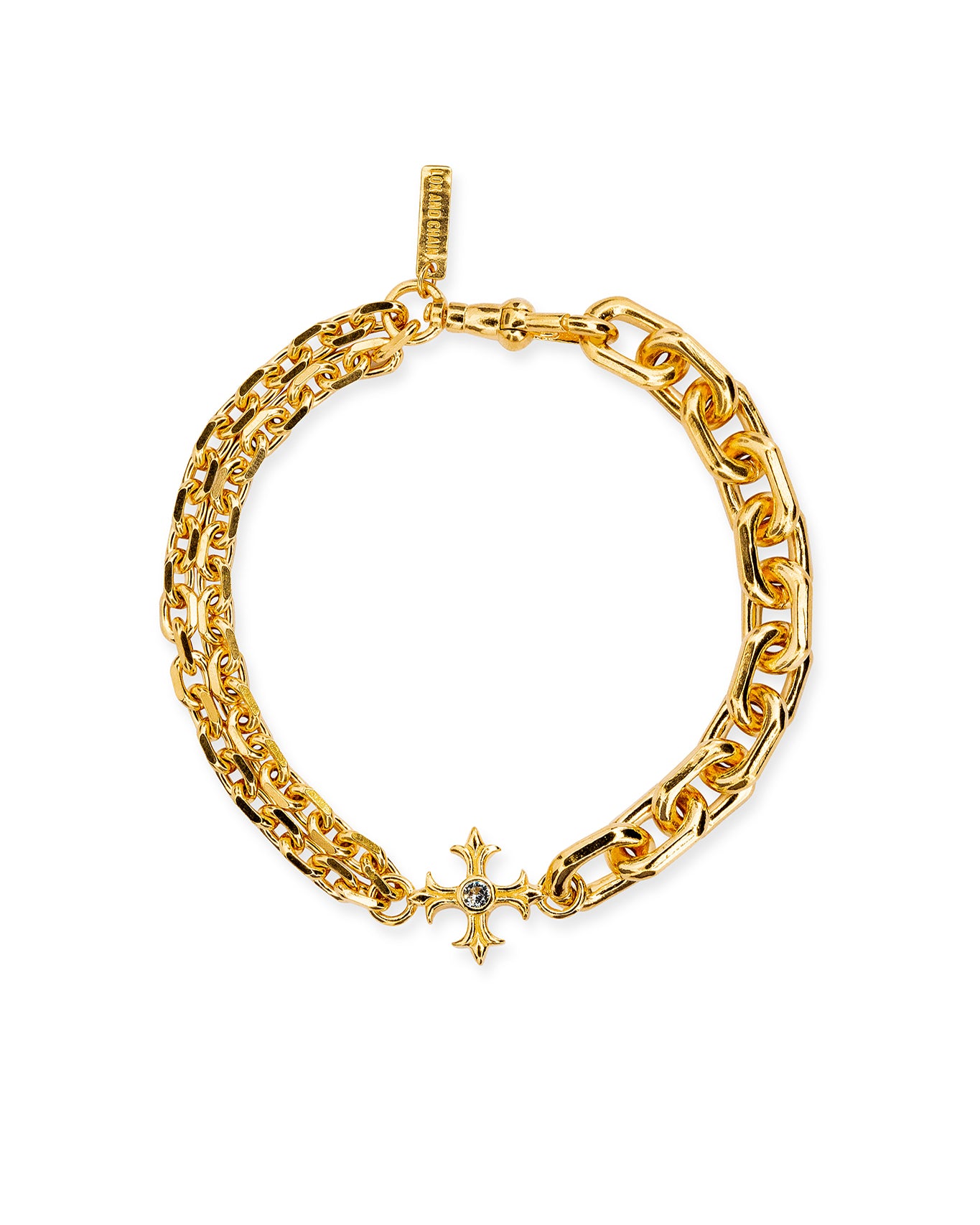 Dual Cross Bracelet | Gold