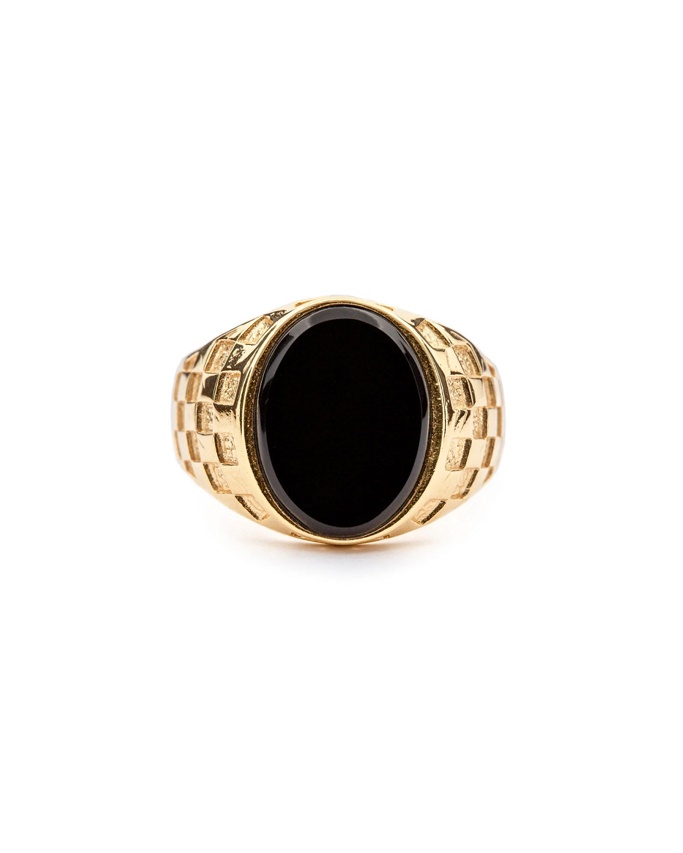 Checkered Signet - Onyx | Gold