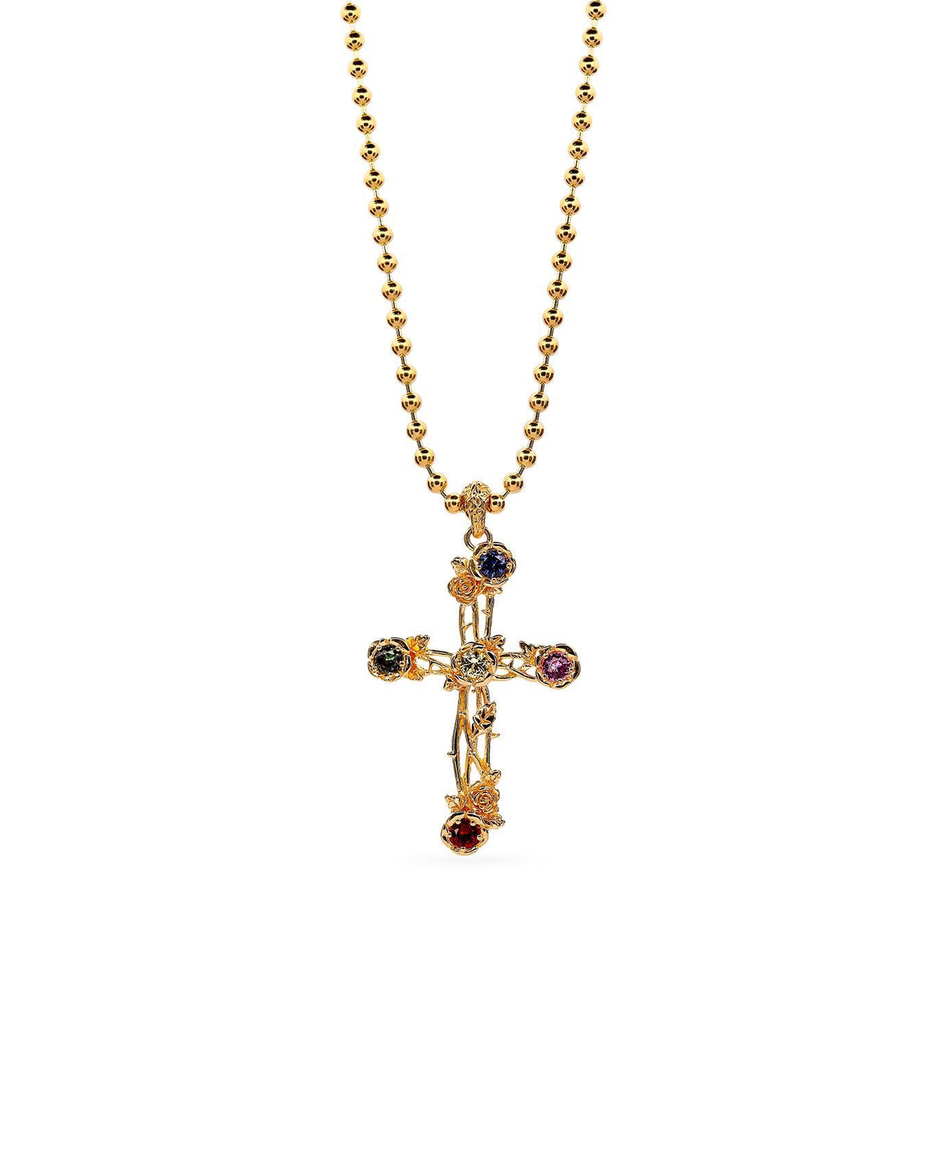 Bouquet Cross Necklace | Gold