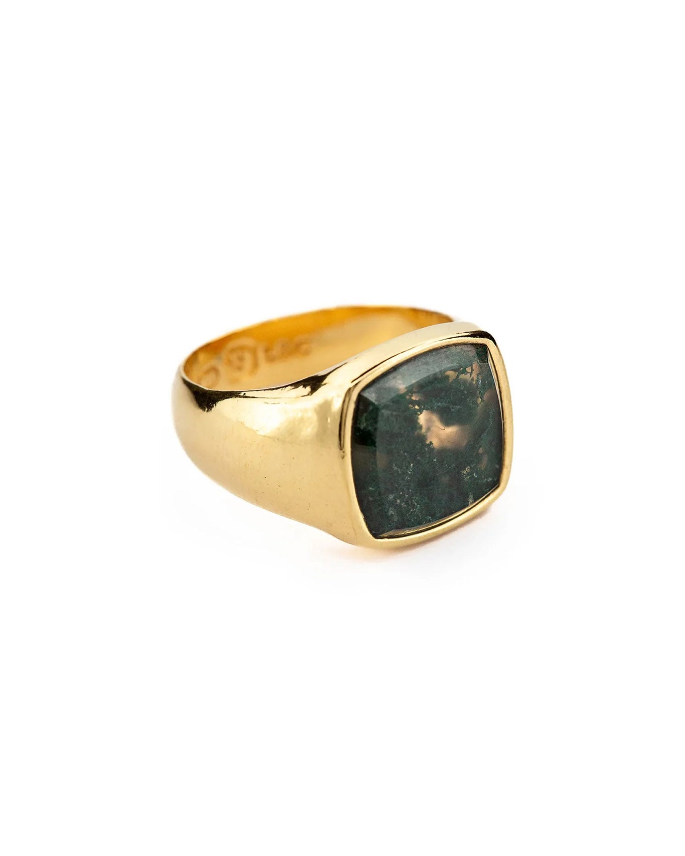 Creed Signet - Moss Agate | Gold