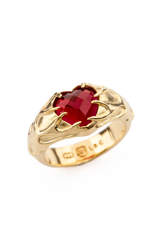 Flaming Heart Signet | Gold
