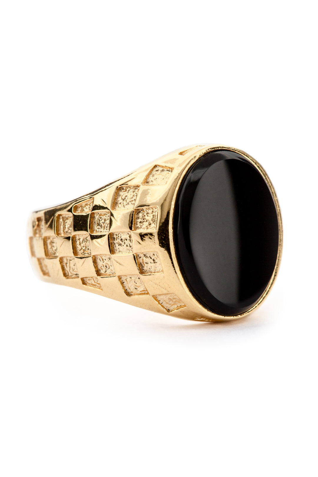 Checkered Signet - Onyx | Gold