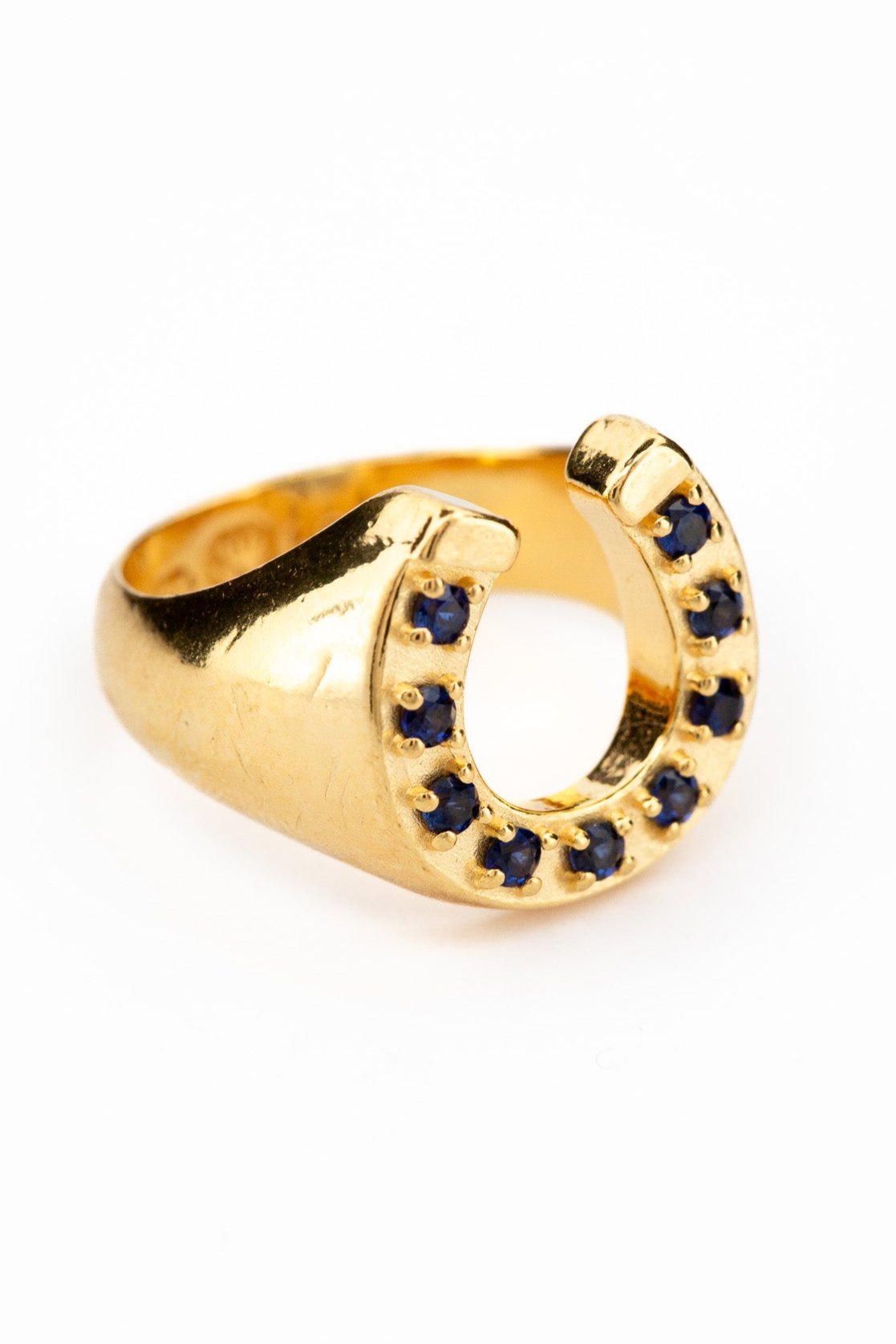 Good Luck Signet - Sapphire I Gold