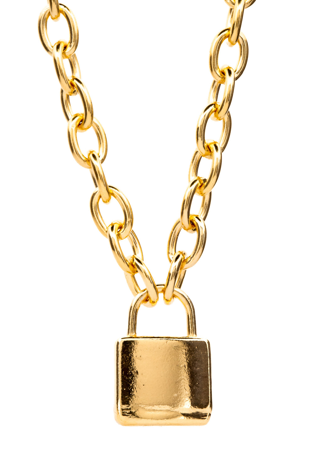 Lock Necklace | Gold