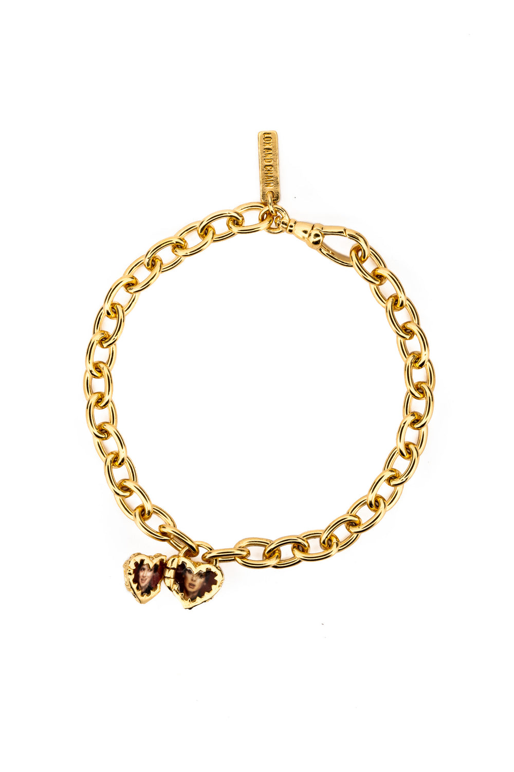 Barbwire Heart Locket Bracelet | Gold