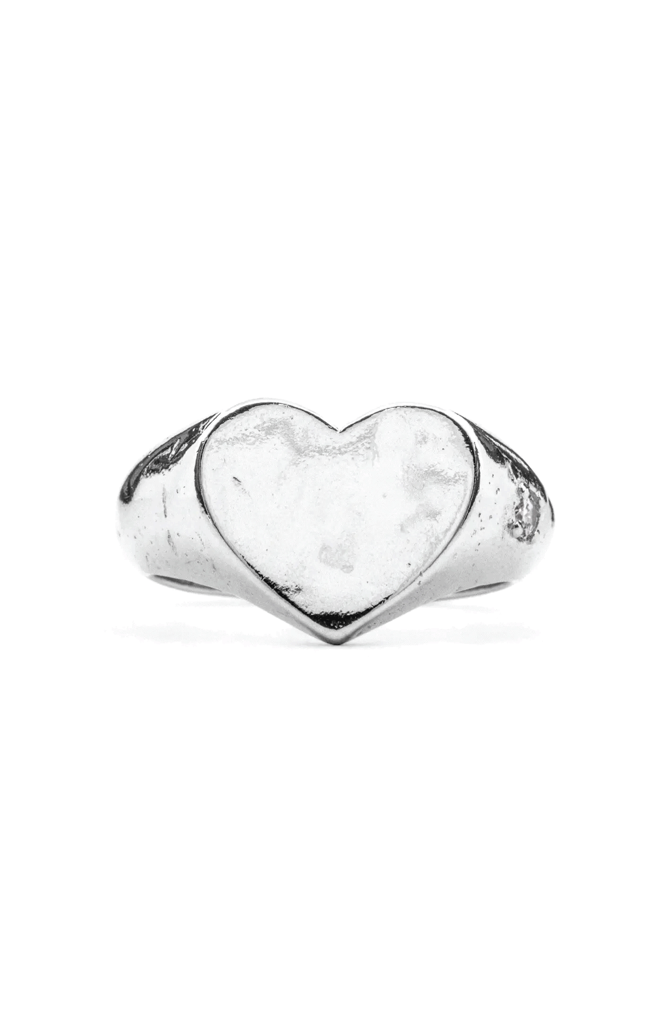 Little Gem Heart Signet - White Sapphire