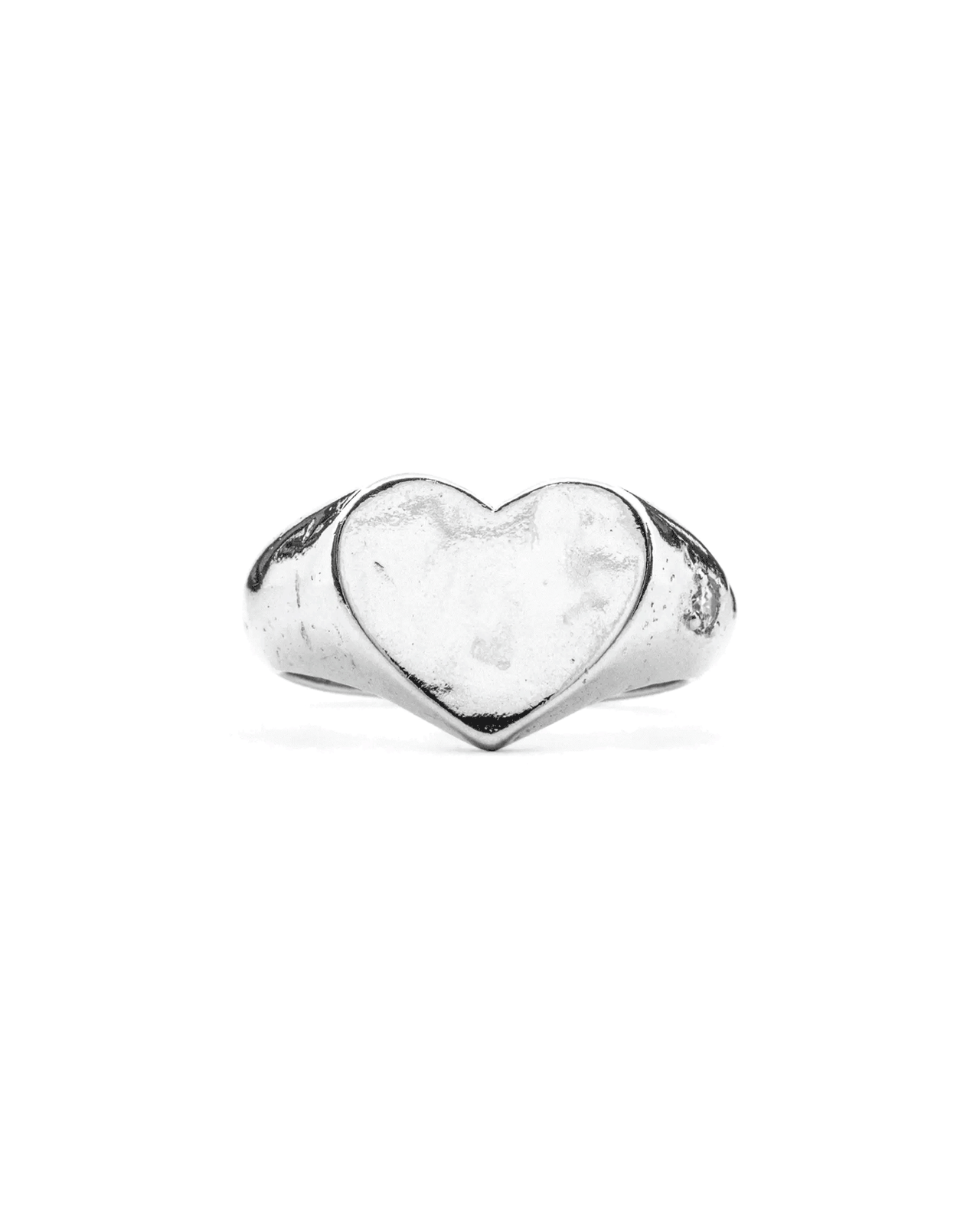 Little Gem Heart Signet - White Sapphire – Lox & Chain