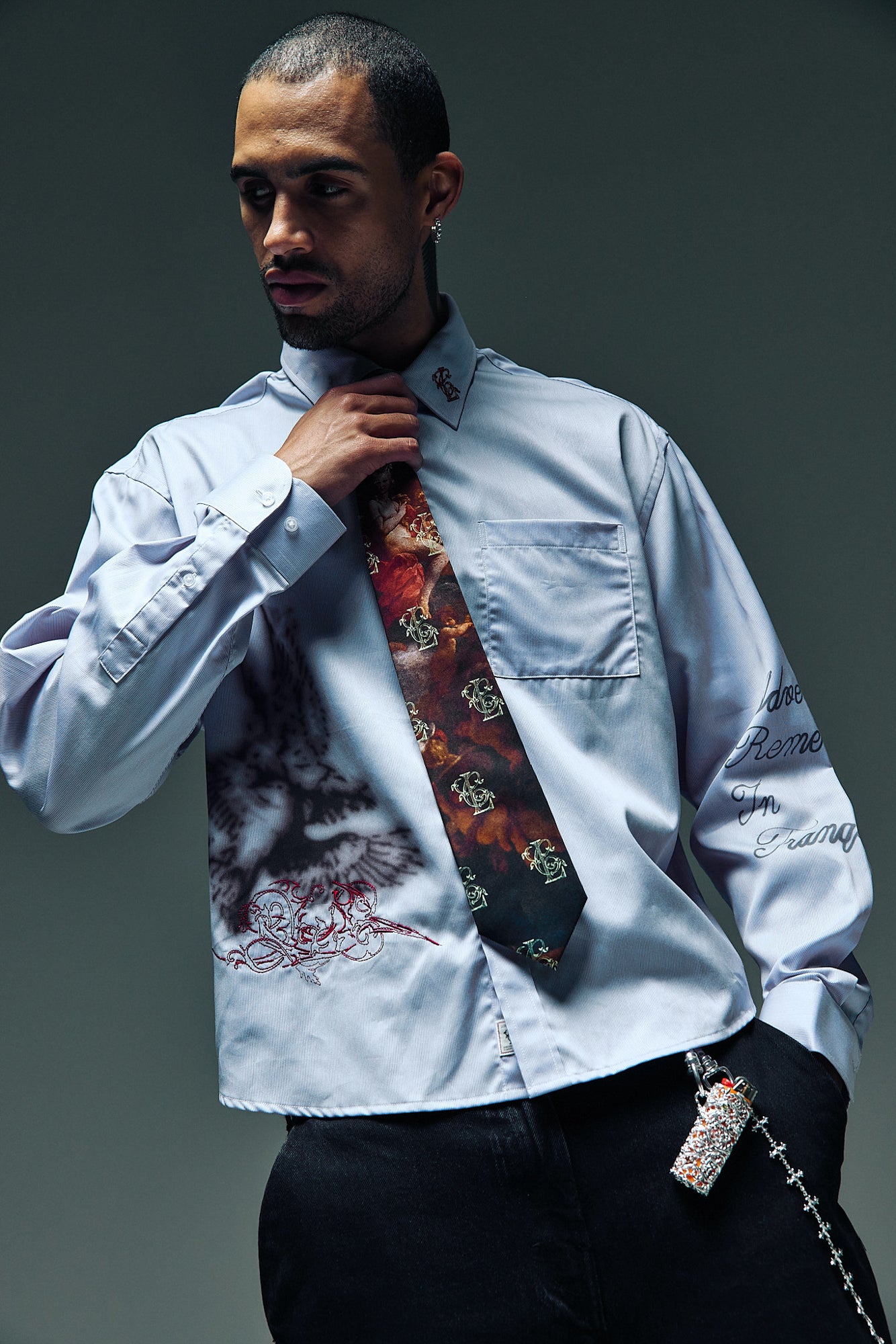 Doves LS Shirt - Blue Pinstripe
