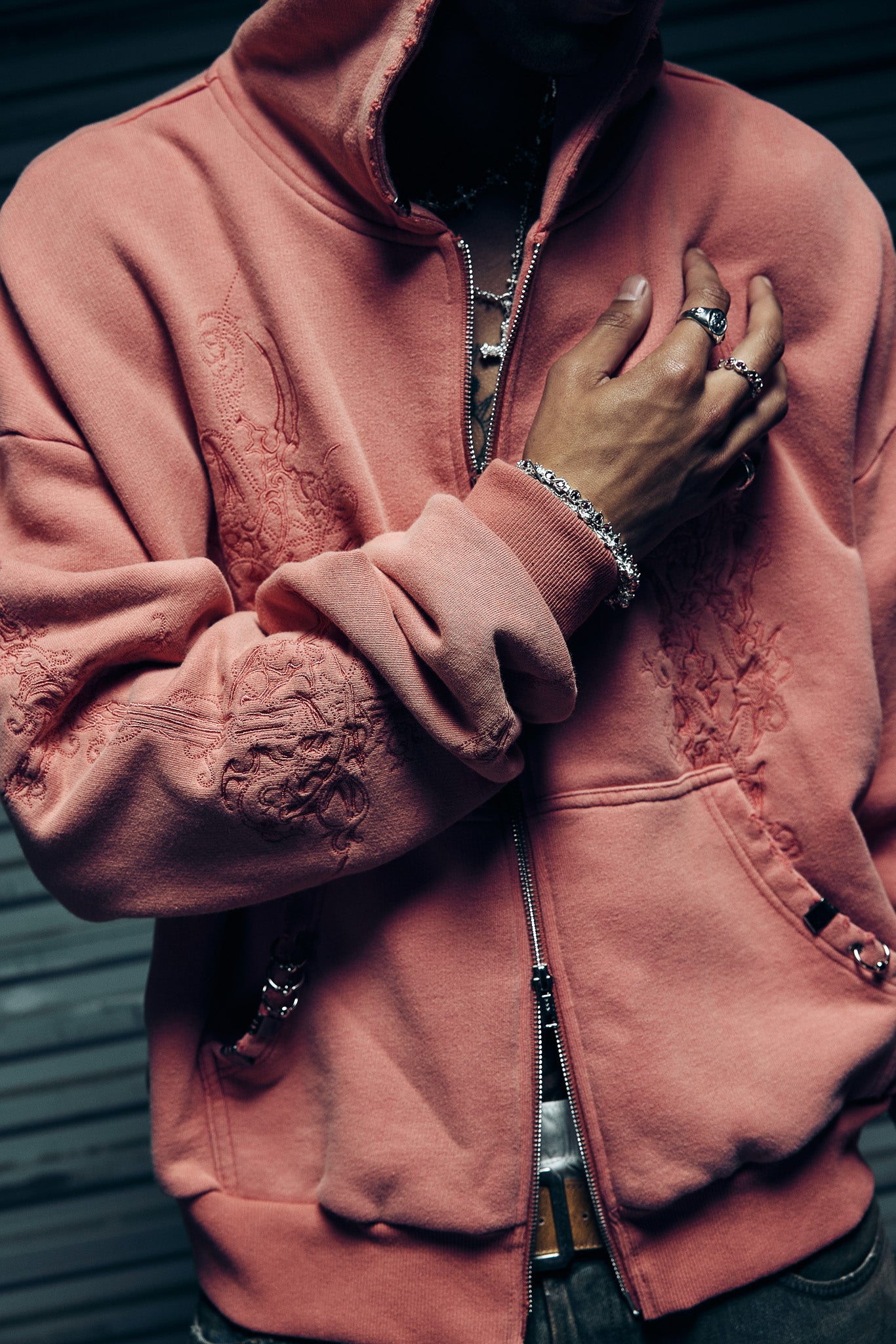 Ave Double-Zip Hoodie - Rust