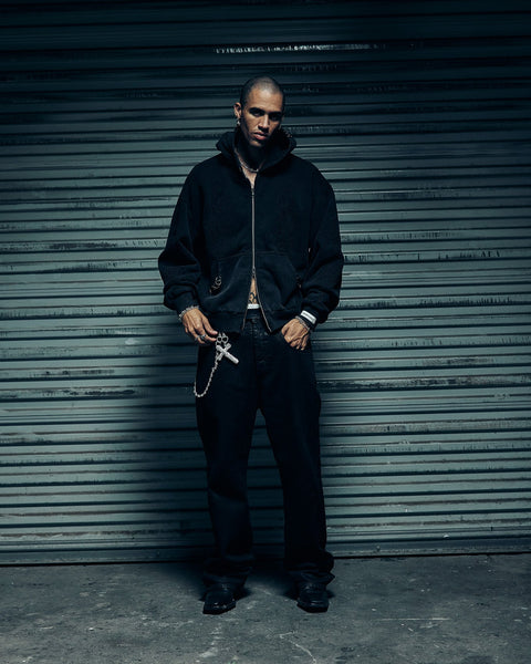 Ave Double-Zip Hoodie - Black Ash – Lox & Chain
