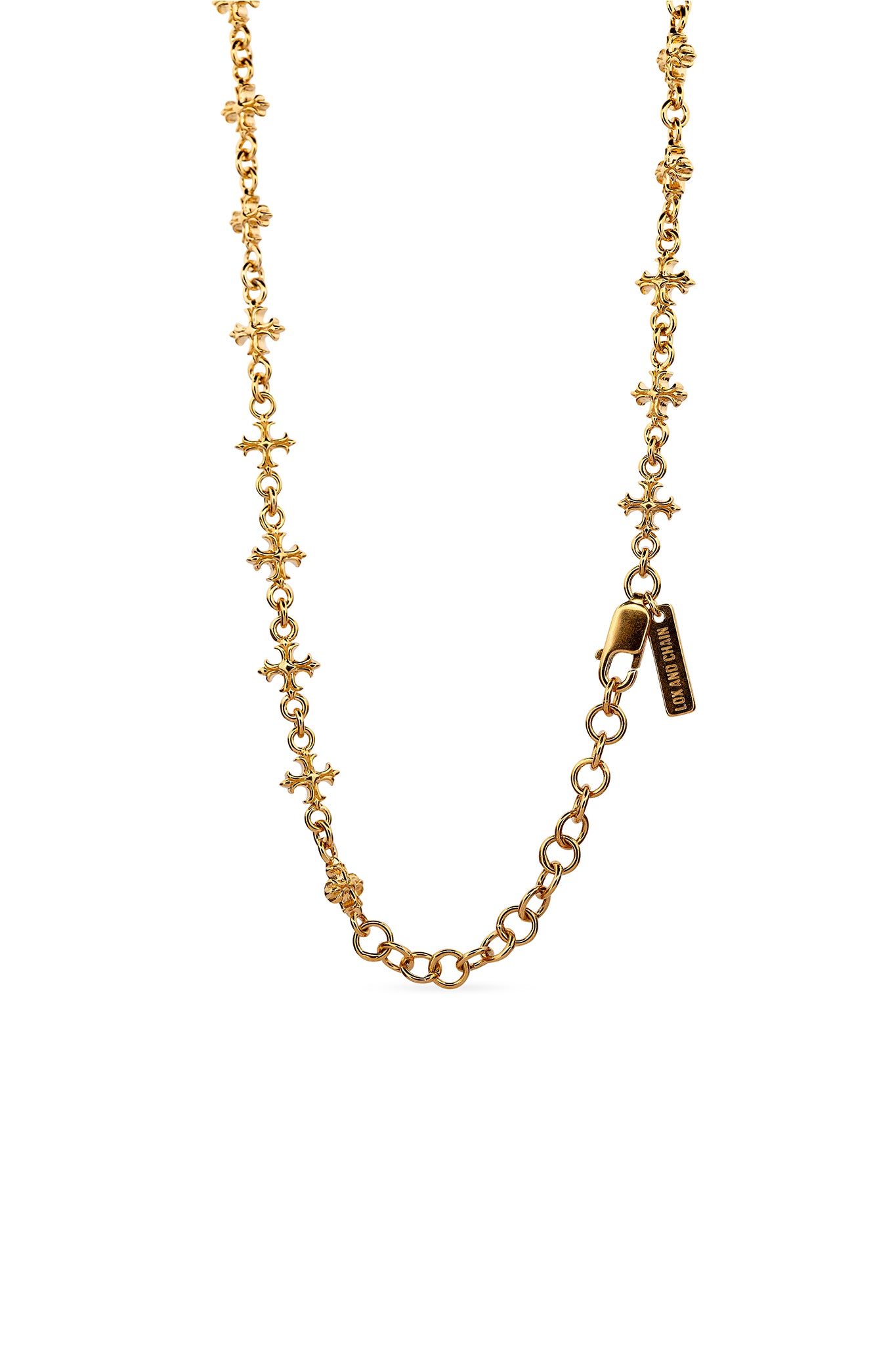 Baroque Cross Necklace | Gold