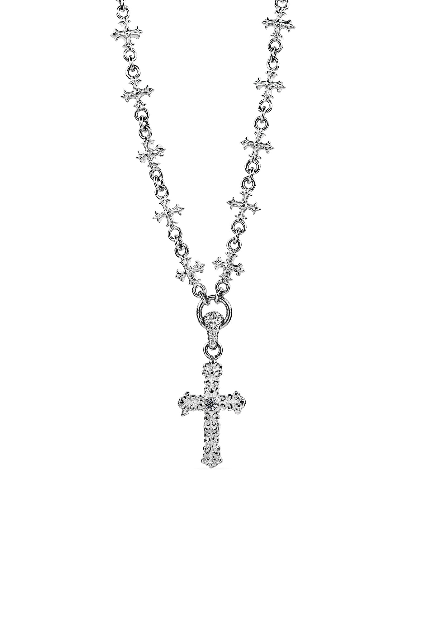 Small Baroque Cross Necklace – Lox & Chain