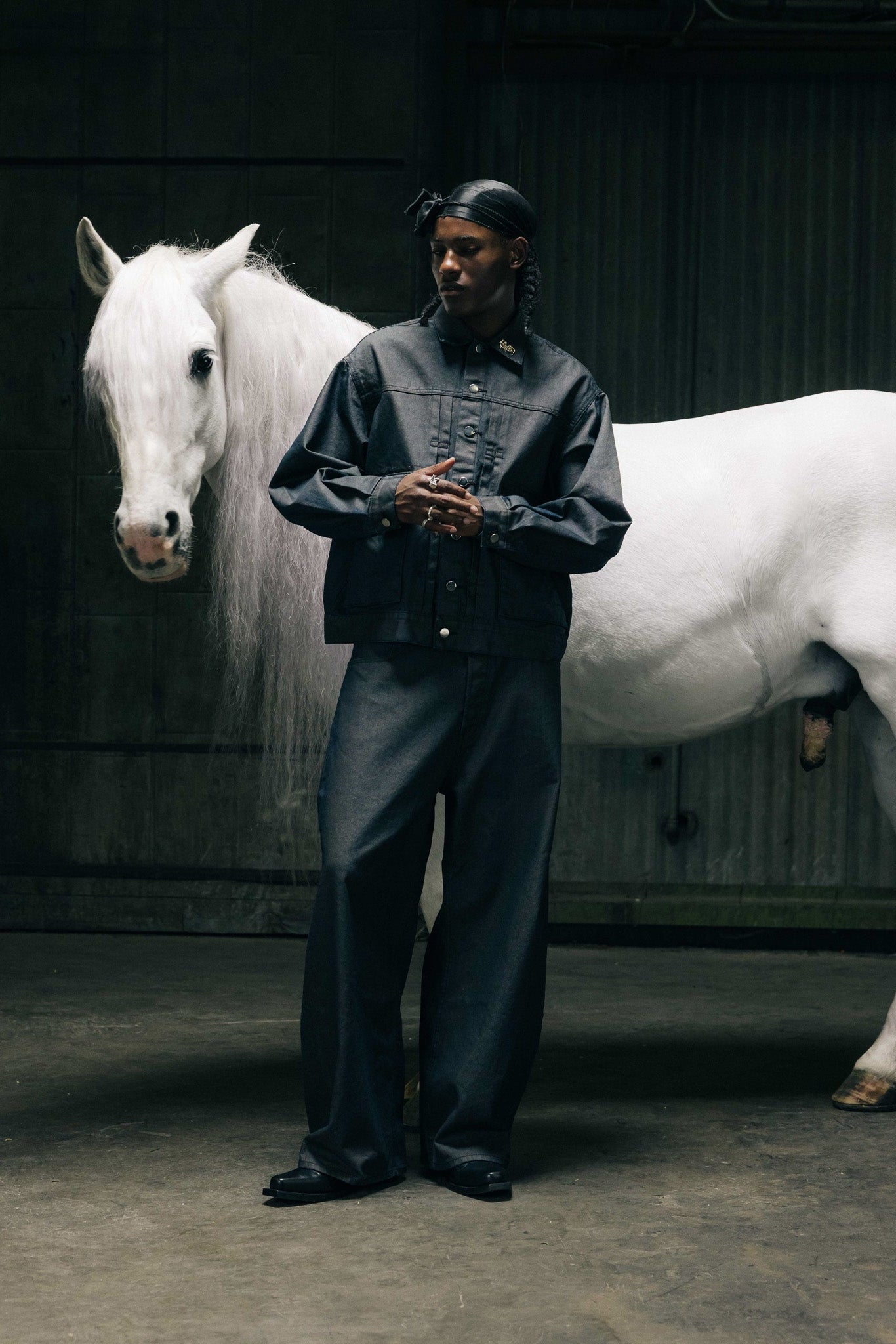 Loose Waxed Trucker Pant