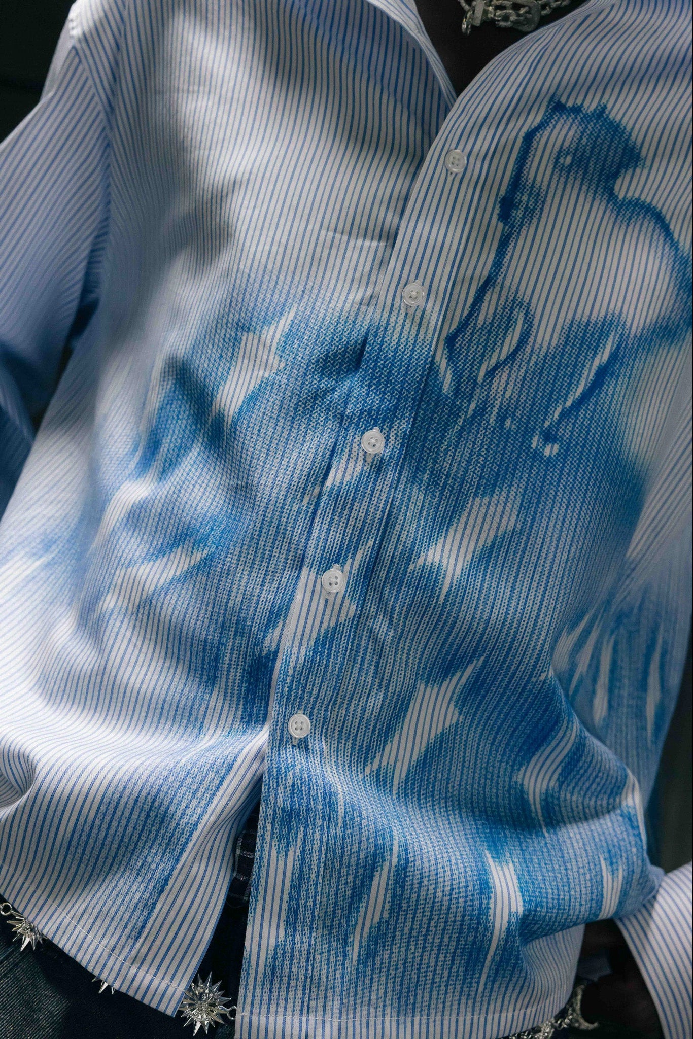 All My Exes LS Shirt - Blue Pinstripe