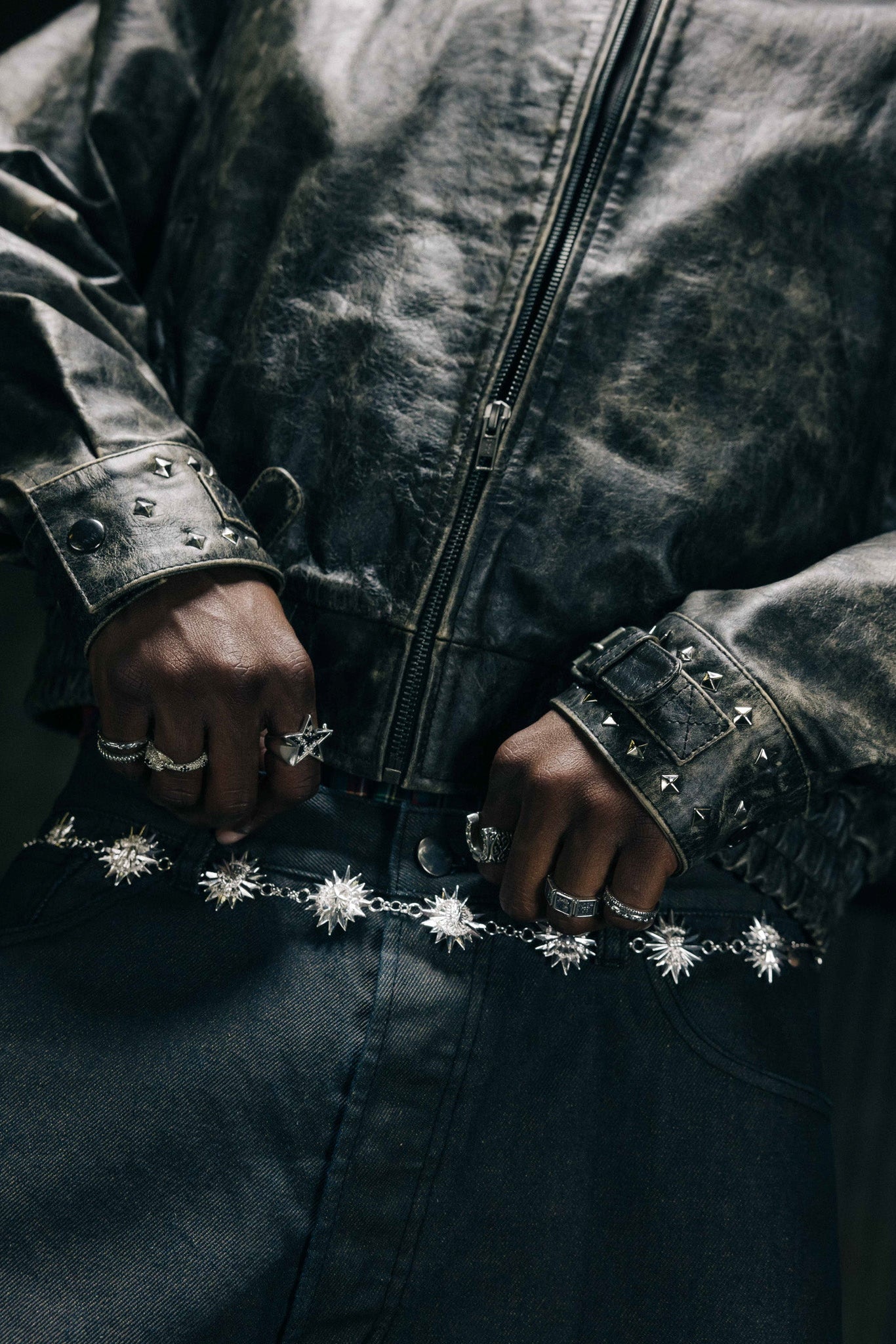 Rockstar Distressed Leather Bomber