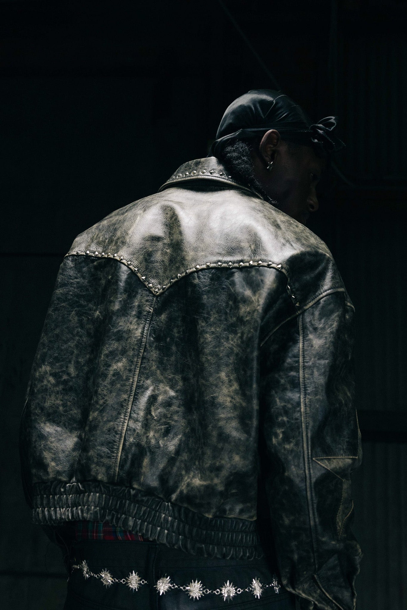 Rockstar Distressed Leather Bomber