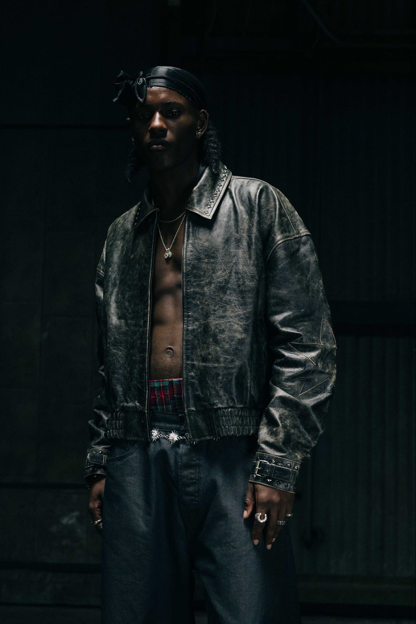 Rockstar Distressed Leather Bomber