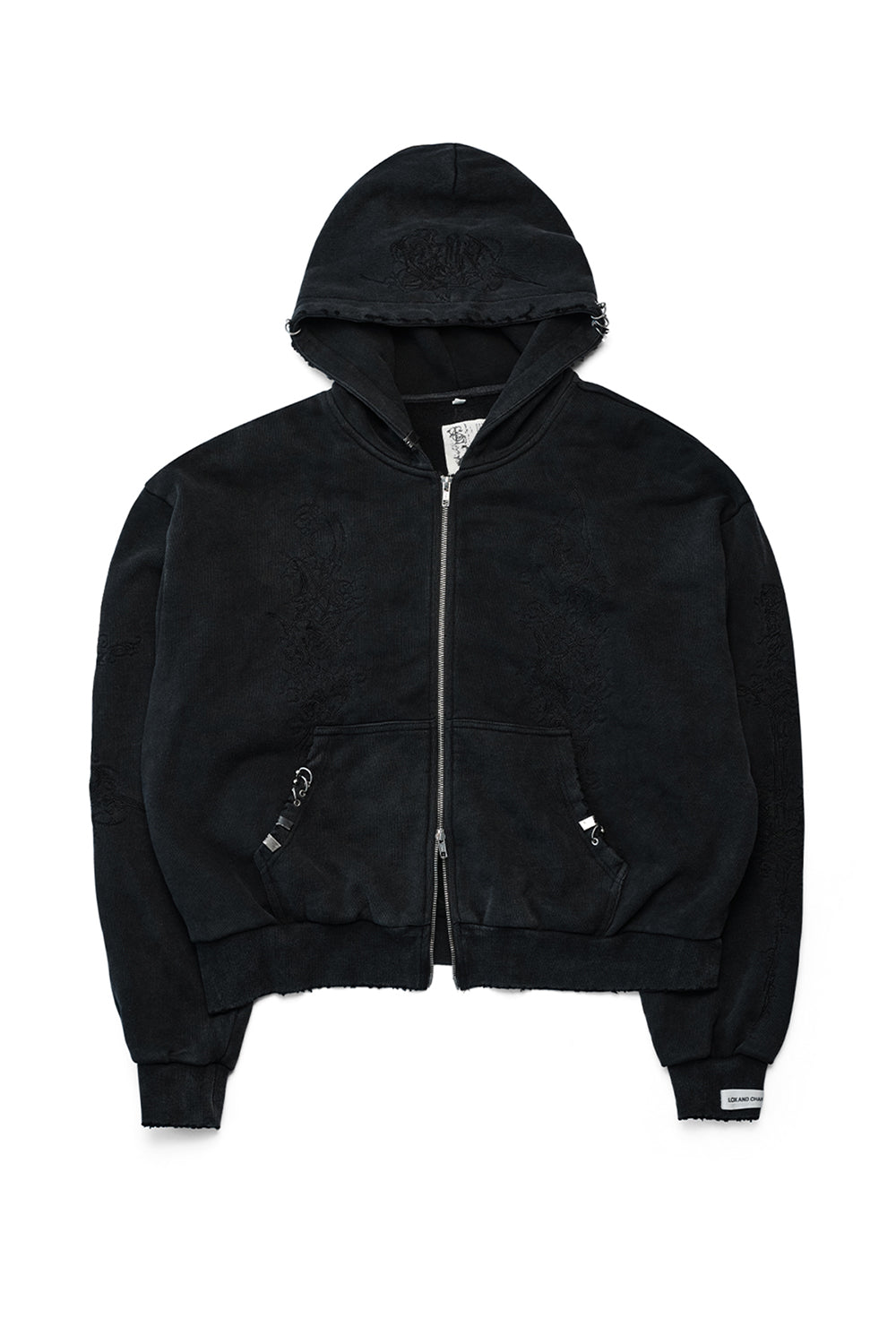 Ave Double-Zip Hoodie - Black Ash