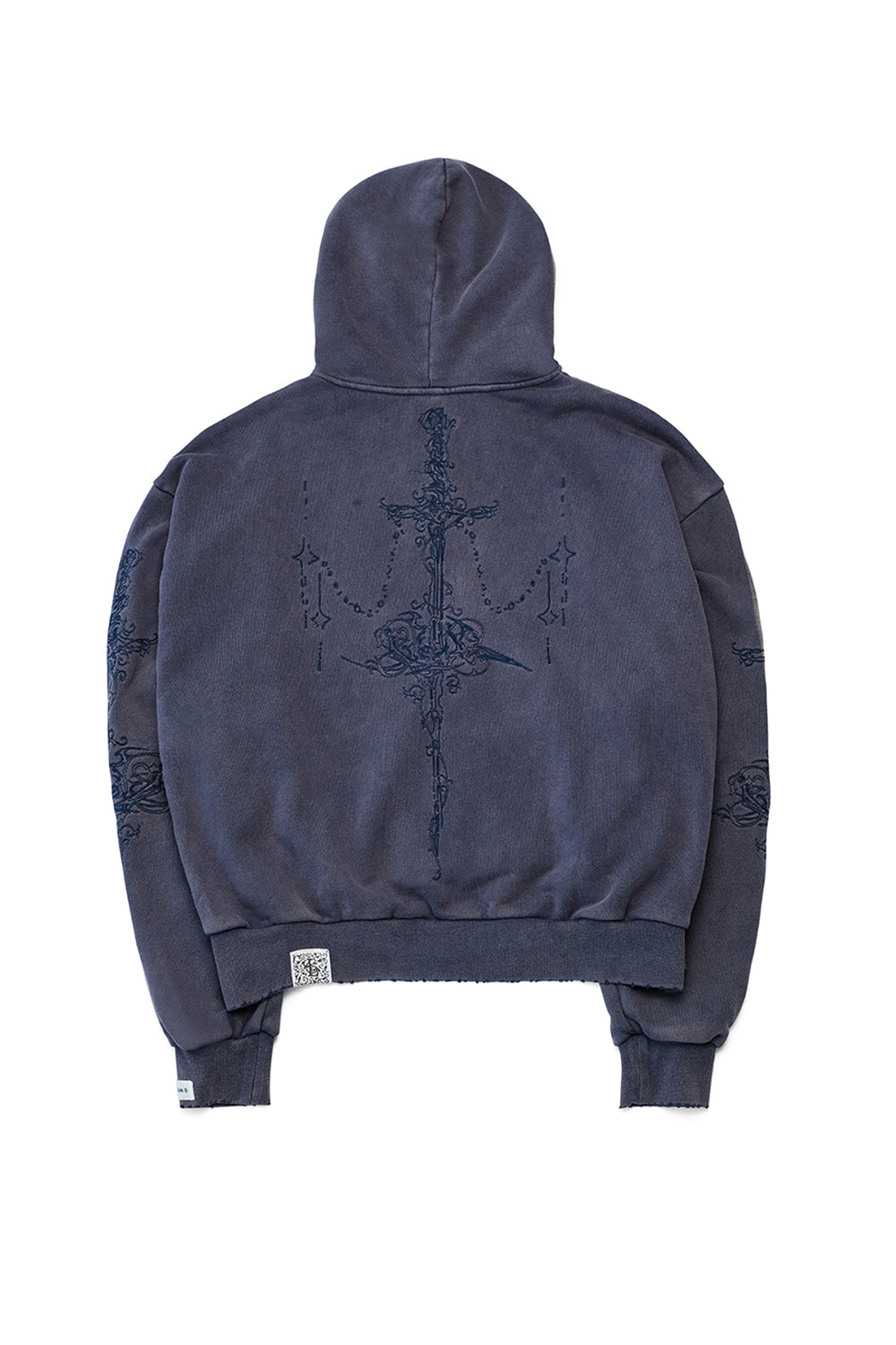 Ave Double-Zip Hoodie - Dirty Blue