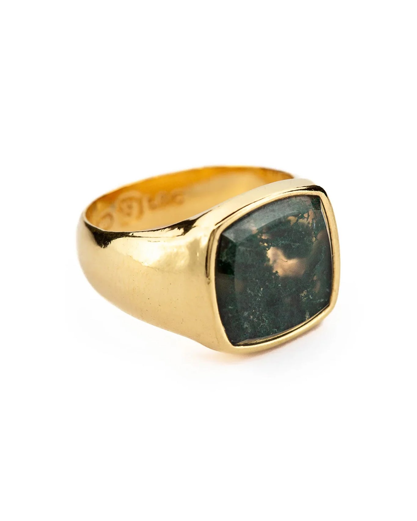 Creed Signet - Moss Agate | Gold