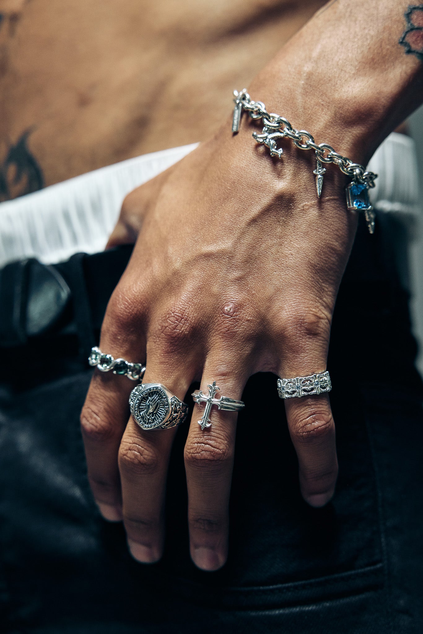 シルバー925リング　「Lox&chain」silver ring The Stacker Ring – Lox & Chain