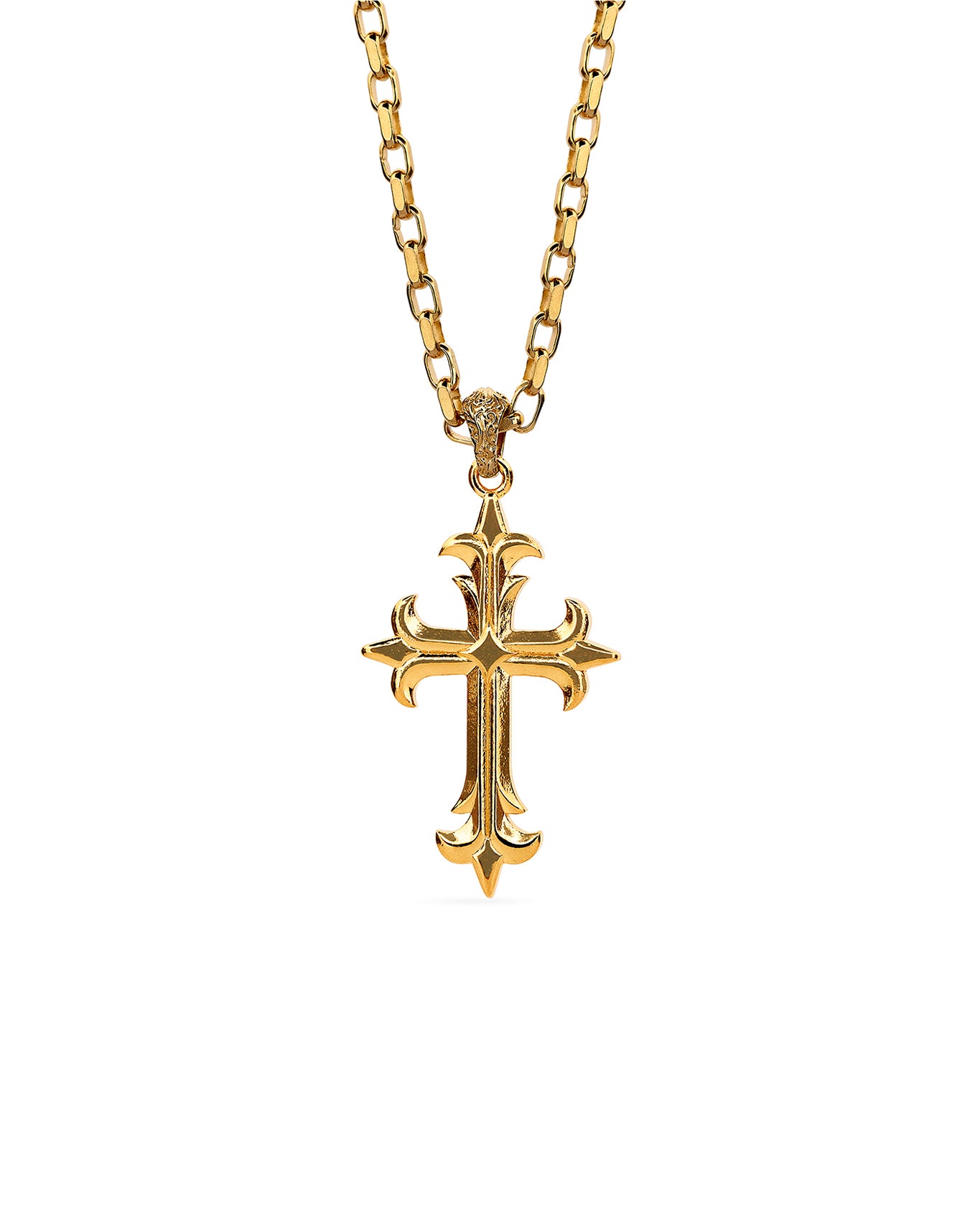 Gothic Cross Necklace | Gold