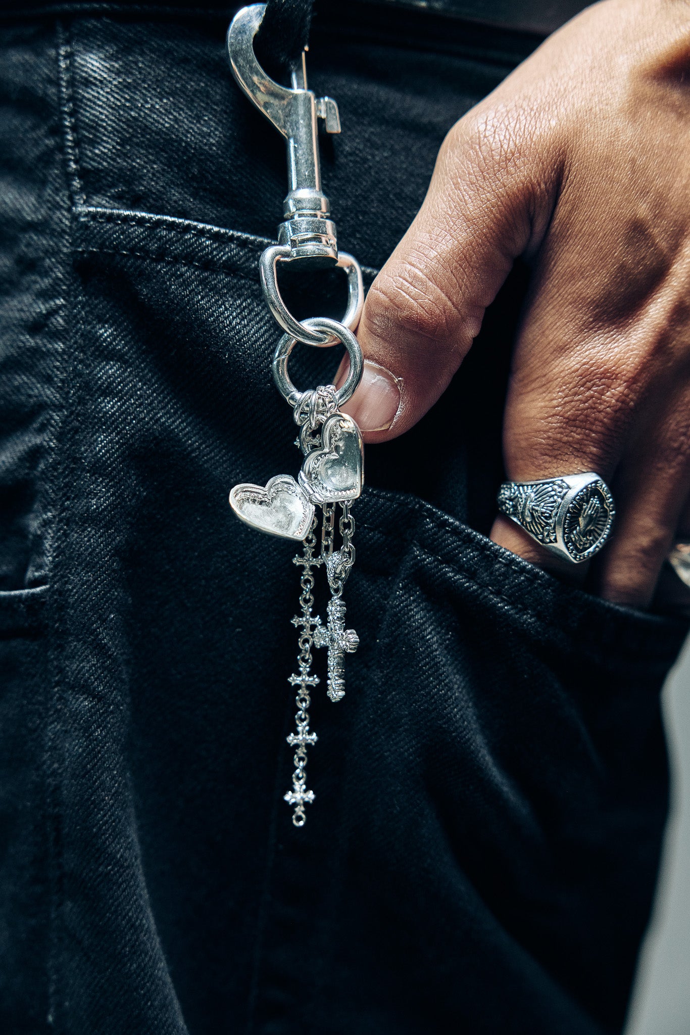 Cross Heart Key Chain
