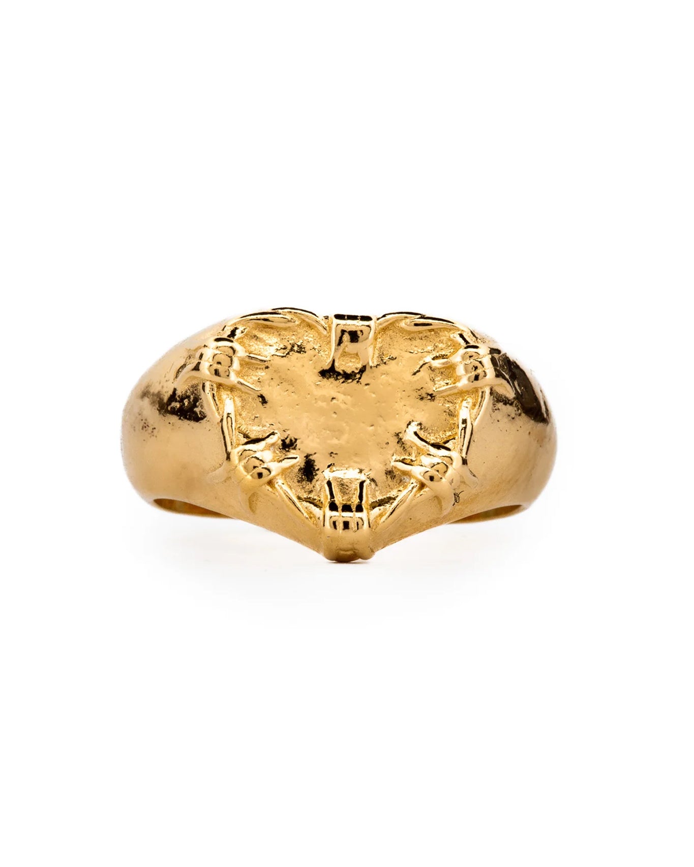 Lil' Barbwire Heart Signet | Gold