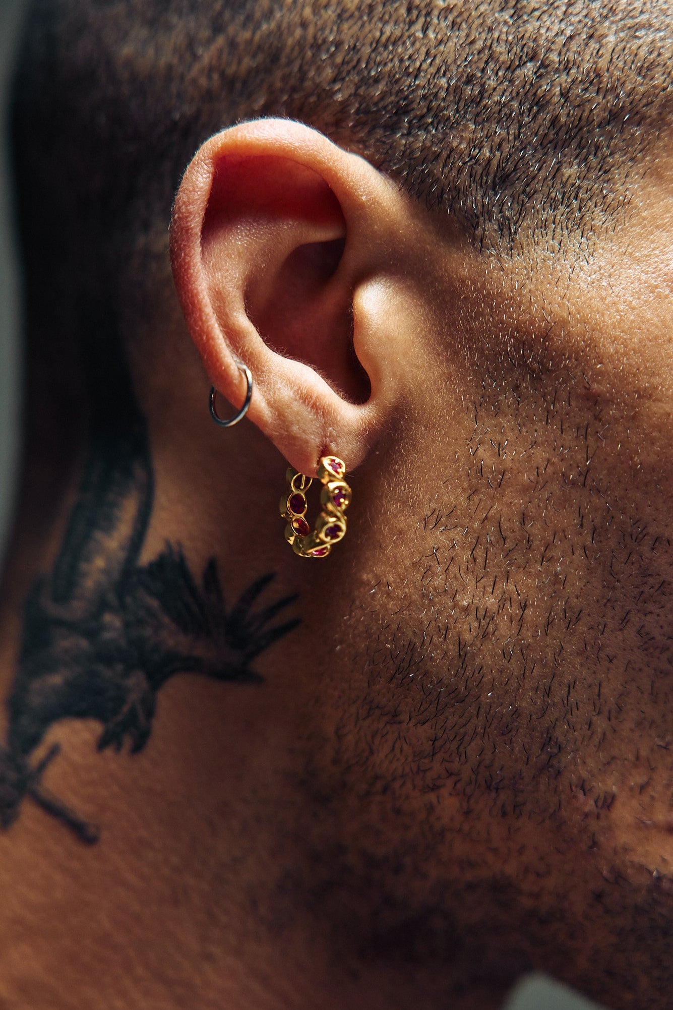 Needles Earrings – Garnet | Gold