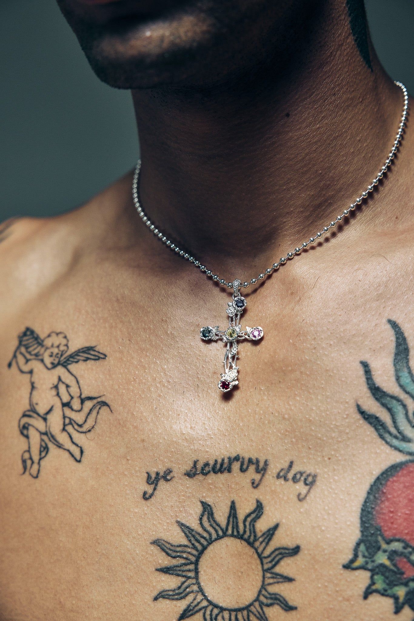 Bouquet Cross Necklace