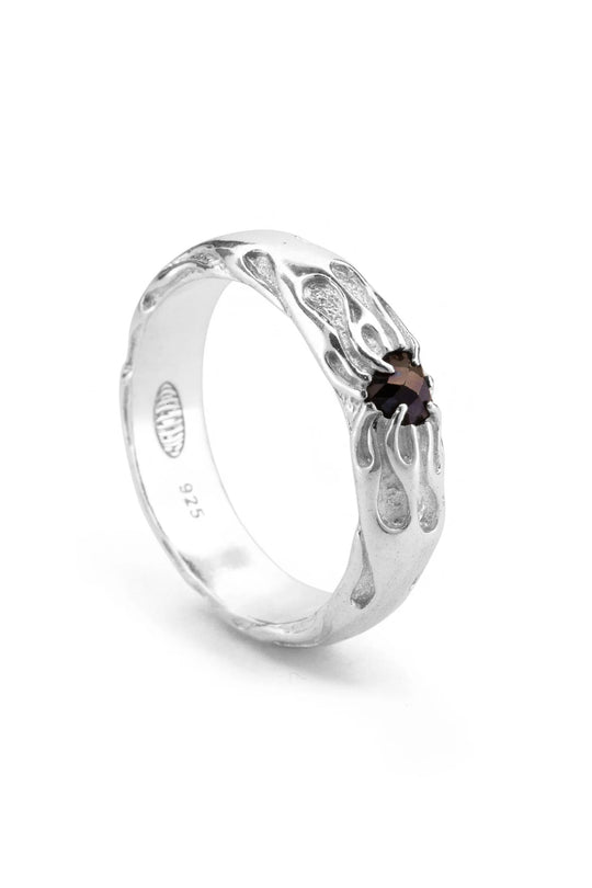 Lil' Flaming Heart Ring - Onyx