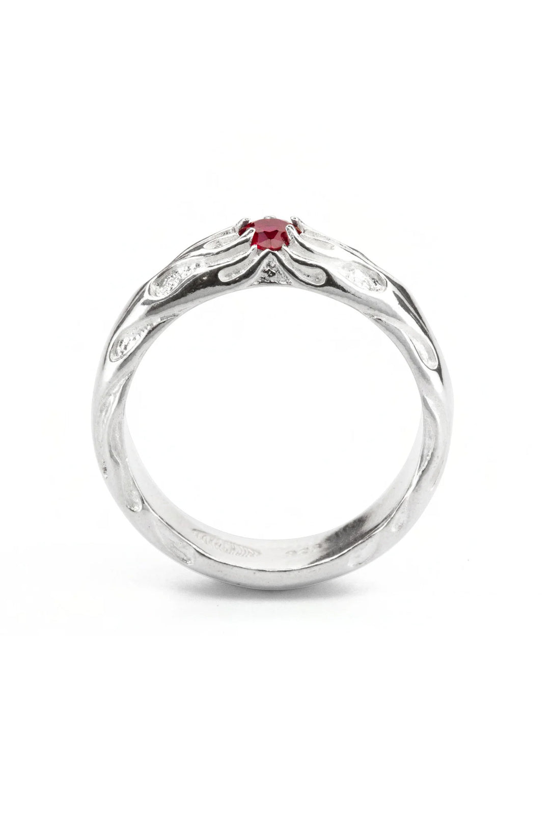 Lil' Flaming Heart Ring - Garnet