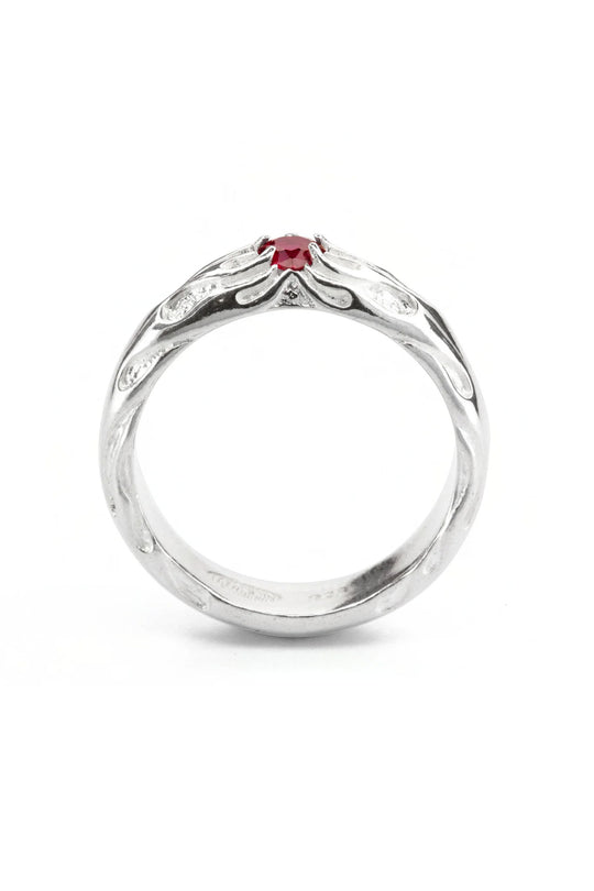Lil' Flaming Heart Ring - Garnet