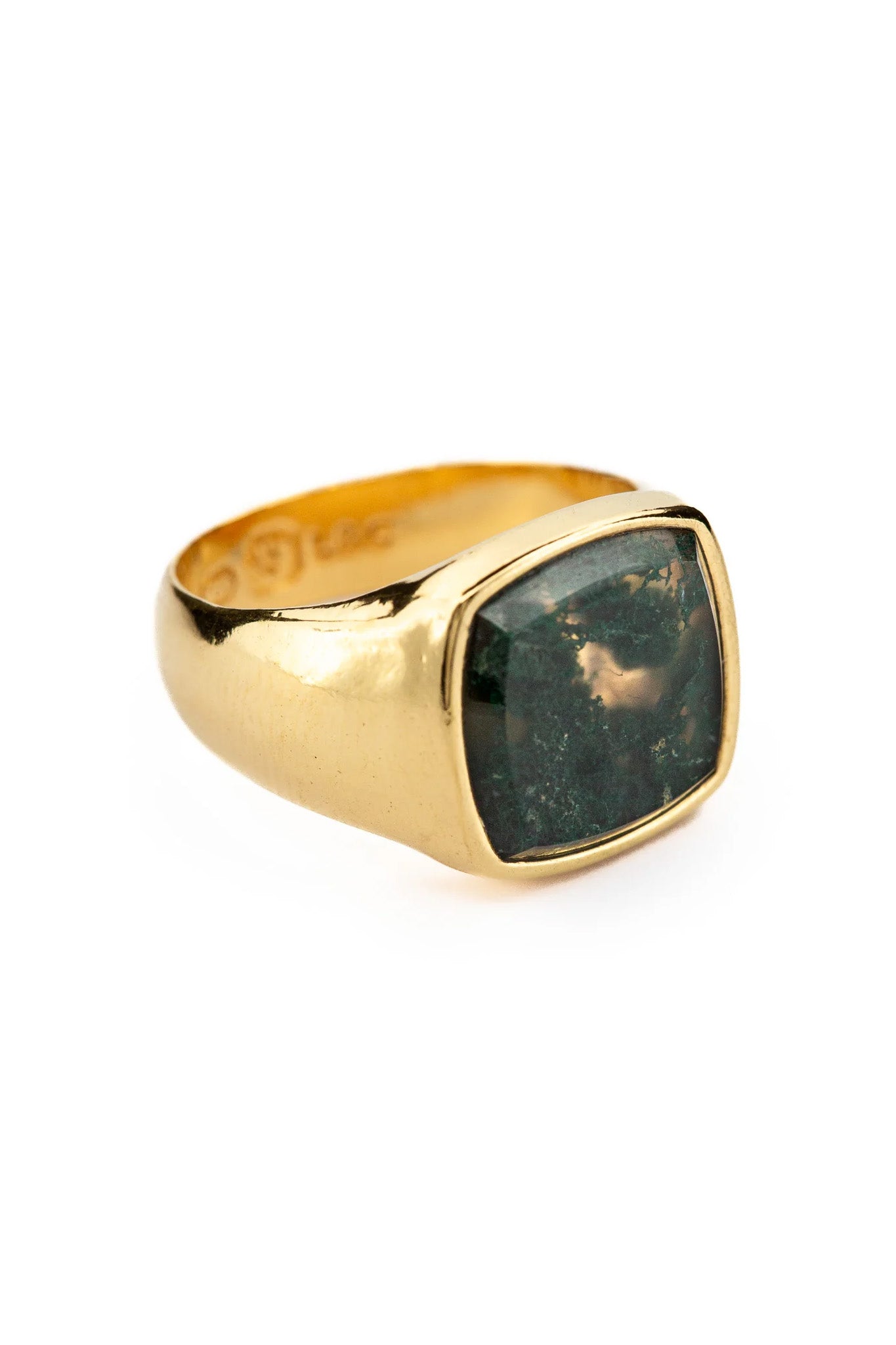 Creed Signet - Moss Agate | Gold