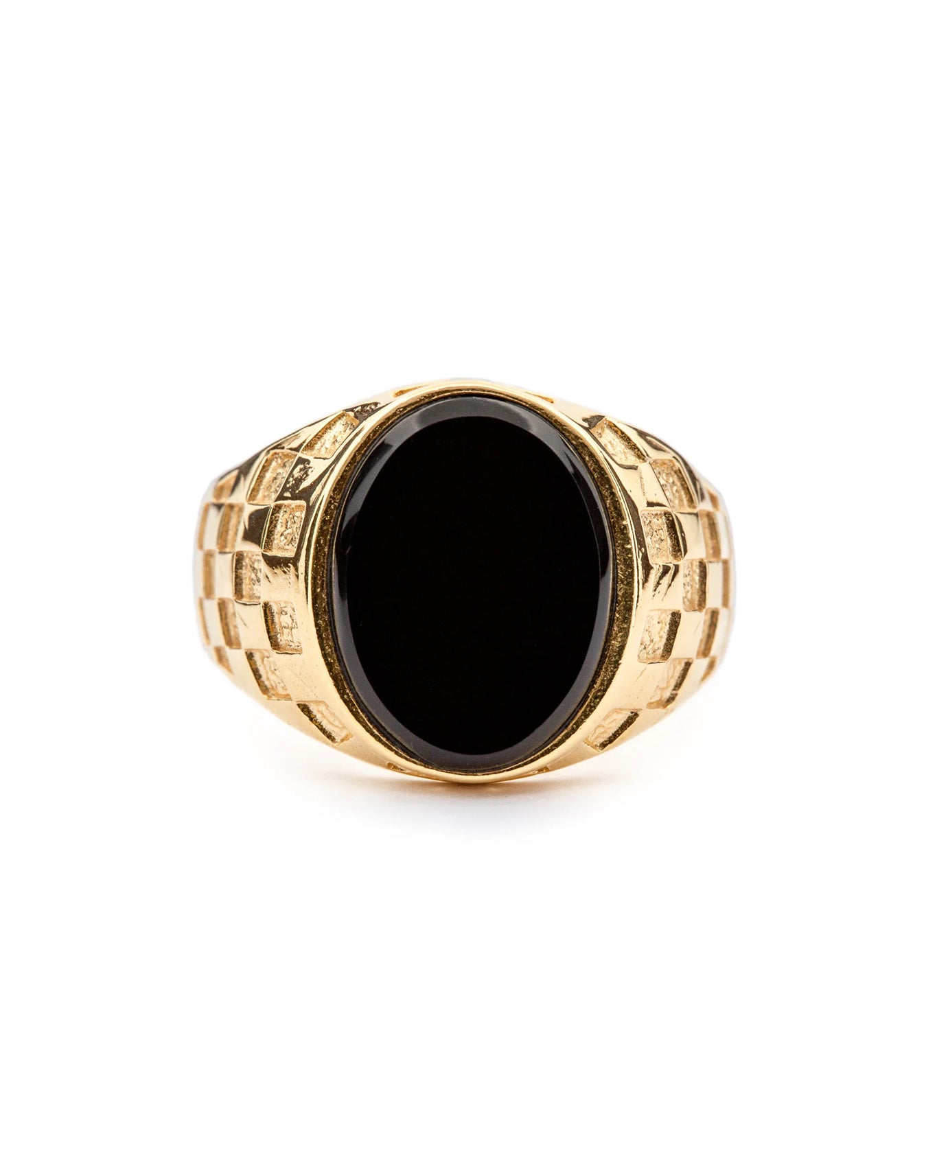 Checkered Signet - Onyx | Gold