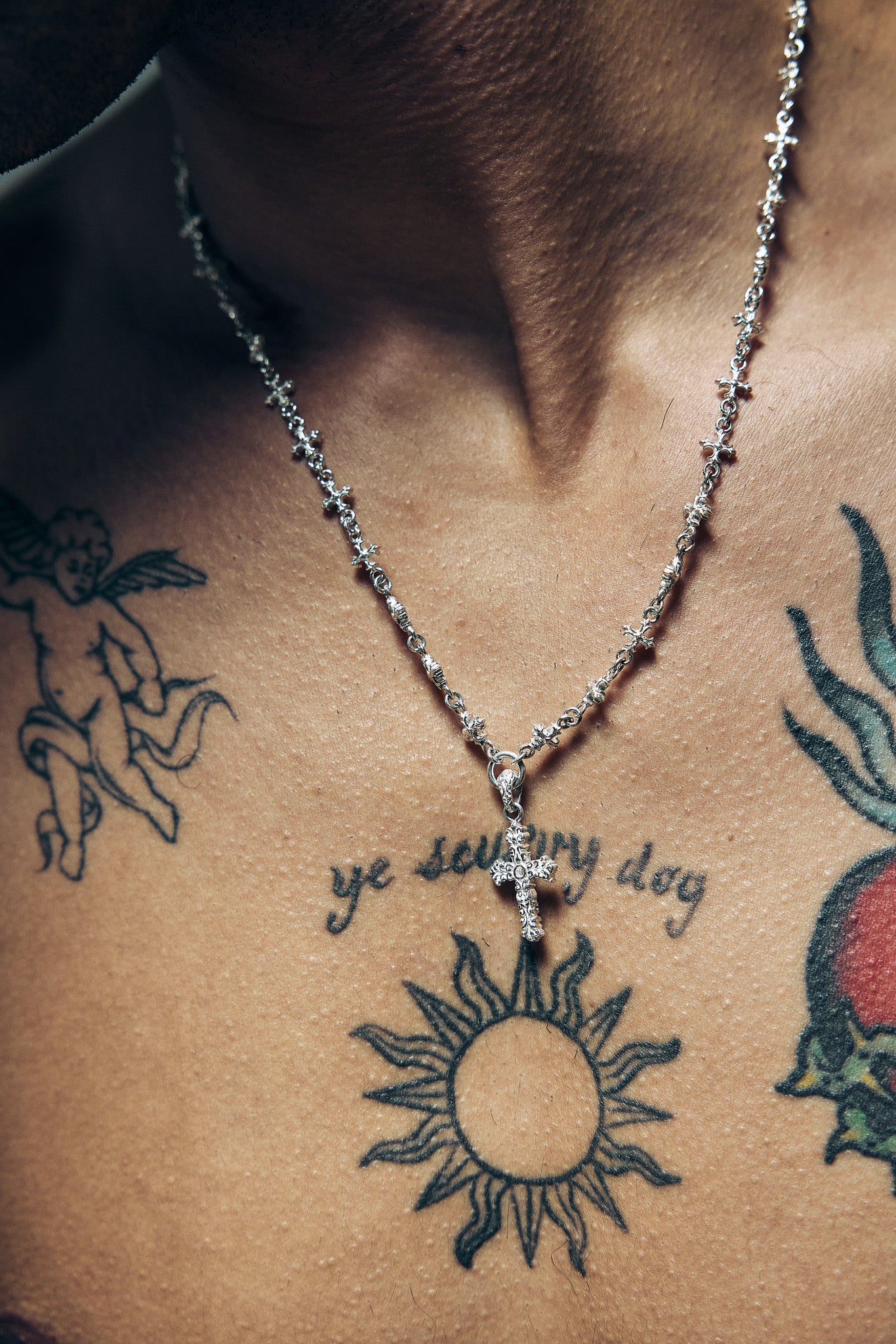 Small Baroque Cross Necklace