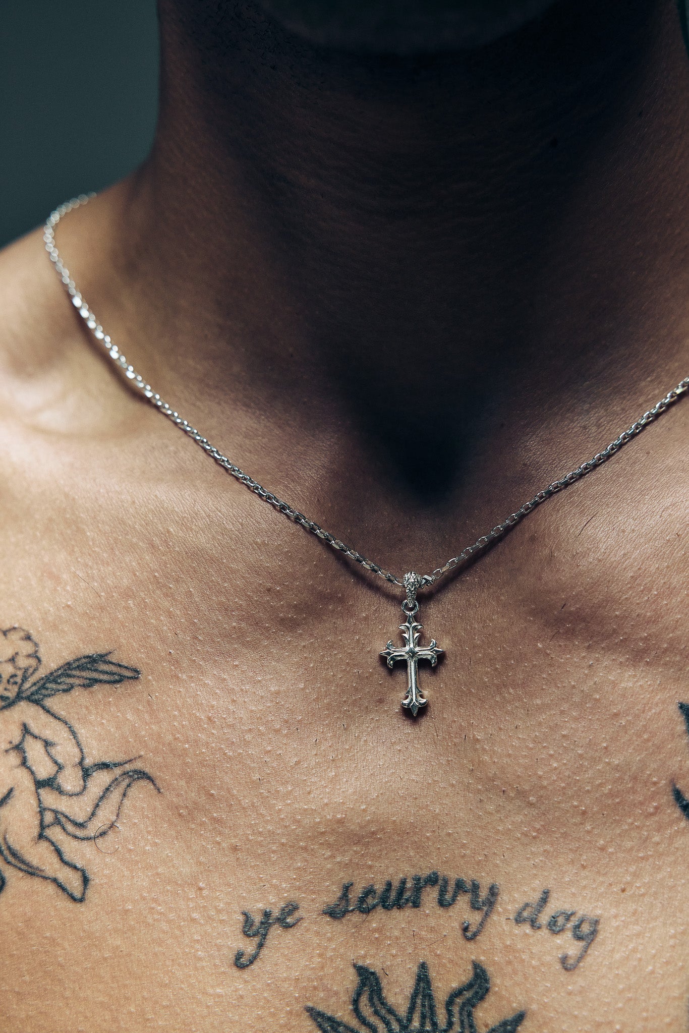 Small Gothic Cross Necklace